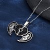 304 Stainless Steel Polymer Clay Jet Rhinestones Openable Pendant Necklaces for Women NJEW-Z065-09P-2
