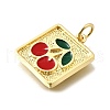 Brass Enamel Pendants KK-Z104-06G-04-2