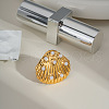 European Stainless Steel Shell Shape Cuff Rings QE5105-2-2