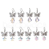 Filigree 3D Butterfly Platinum Brass Dangle Earrings EJEW-JE05676-1