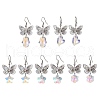 Filigree 3D Butterfly Platinum Brass Dangle Earrings EJEW-JE05676-1