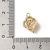 Brass Micro Pave Clear Cubic Zirconia Connector Charms KK-C062-101G-3