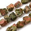 Raw Rough Natural Unakite Beads Strands G-Z087-A11-2