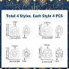 Unicraftale 16Pcs 4 Styles 201 Stainless Steel Pendants STAS-UN0061-14-3