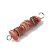 9Pcs 9 Styles Natural Mixed Stone Chip & Natural Coconut Disc Beaded Connector Charms PALLOY-JF03571-5