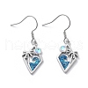 Brass Glass Dangle Earrings EJEW-B134-02-2