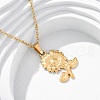 304 Stainless Steel Flower Pendant Necklaces NJEW-H059-30C-G-1