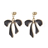 Bowknot Alloy Enamel Dangle Stud Earrings EJEW-JE06448-01-2