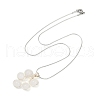 Leaf Copper Wire Wrapped Natural White Jade Beaded Pendant Necklaces NJEW-JN05218-01-4