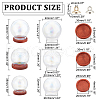 DELORIGIN 6 Sets 3 Style Glass Dome Cover ODIS-DR0001-02-2