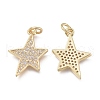 Brass Micro Pave Clear Cubic Zirconia Pendants KK-O127-02G-2
