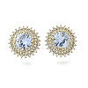 Brass Micro Pave Clear Cubic Zirconia Stud Earrings for Women EJEW-F363-05G-2