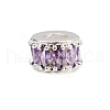 Column Rack Plating Brass Cubic Zirconia European Beads KK-L236-09S-1