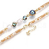 Natural Abalone Shell & Freshwater Pearl & Shell Bead Bracelets BJEW-N031-03G-4