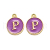 Golden Plated Alloy Enamel Charms ENAM-Q437-12P-1