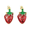 Brass Enamel Pendants KK-R229-07G-01-1