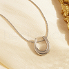 Stainless Steel Teardrop Pendant Necklaces JB6255-1-2