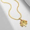 Brass Micro Pave Colorful Cubic Zirconia Tree Pendant Necklaces for Women FS-WG3591E-01-3