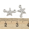 Brass Micro Pave Clear Cubic Zirconia Connector Charms KK-Q820-42P-3