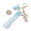 Alloy Enamel Pendants & Milk Tea Resin with Acrylic Cup Pendants Keychains KEYC-JKC01233-02-3