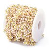 Flower Enamel & Brass & ABS Imitation Pearl Handmade Beaded Chains CHC-D029-39G-4