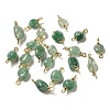 Natural Green Strawberry Quartz Connector Charms FIND-C046-11B-G-1