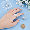 Unicraftale 3Pcs 3 Styles 304 Stainless Steel Open Cuff Finger Ring Cabochon Settings STAS-UN0059-66P-4