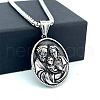 Retro Greek Mythology Stainless Steel Religion Embossed Saint Pendant Necklaces DK4418-4-1