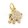 Rack Plating Brass Micro Pave Cubic Zirconia Charms KK-K270-17G-1