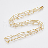 Brass Textured Paperclip Chain Necklace Making MAK-S072-02A-G-2