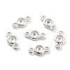 925 Sterling Silver Micro Pave Clear Cubic Zirconia Links Connectors STER-Z001-009S-1