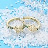 Brass Cubic Zirconia Hoop Earrings EJEW-Q014-05G-4