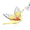 Brass & Transparent Epoxy Resin Fairy Pendant Decoration HJEW-JM02635-02-4