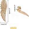 CHGCRAFT 6 Pairs Wing Alloy Brooches JEWB-CA0001-08LG-2