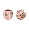 PVD Vacuum Plating Brass Corrugated Round Spacer Beads Set KK-LS0001-10C-RG-5