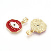 Brass Micro Pave Cubic Zirconia Pendants KK-T070-68C-2