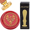 Brass Wax Seal Stamp with Wood Handle AJEW-WH0412-0284-1