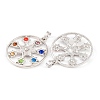 Chakra Alloy Micro Pave Rhinestone Pendants G-NH0025-06P-2
