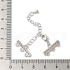 Brass Micro Pave Cubic Zirconia Chain Extender KK-L216-004B-P-3