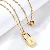 304 Stainless Steel Rolo Chain Pendant Necklaces NJEW-S444-01G-10-1