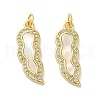 Brass Micro Pave Clear Cubic Zirconia Pendants KK-K365-14C-G-1