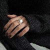Wave Brass Adjustable Cuff Rings for Women FS-WG06C47-01-5