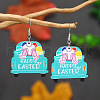 Cute Rabbit Wooden Dangle Earrings for Easter ZX2883-9-1