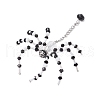 Halloween Theme Spider Glass Pendants PALLOY-JF02882-01-3