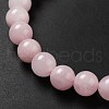 Natural Rose Quartz Moon and Star Beaded Stretch Bracelet for Women G-G997-C05-5