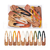 Beadthoven 20Pcs 10 Colors Resin & Walnut Wood Big Pendants RESI-BT0001-09-1