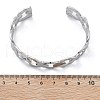 304 Stainless Steel Hollow Cuff Bangles for Women BJEW-B108-05G-5
