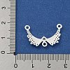 Rack Plating Brass Pave Clear Cubic Zirconia Wing Chandelier Component Links KK-F089-16S-3