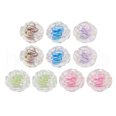 Wholesale UV Plating Rainbow Iridescent Acrylic Beads 