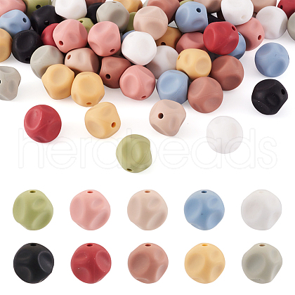  60Pcs 10 Colors Cube Food Grade Eco-Friendly Silicone Focal Beads SIL-TA0001-54A-1